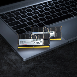 وحدة ذاكرة ADATA DDR5 SO-DIMM – سرعة 6400 MT/s، بجهد 1.1 فولت، مع PMIC مدمج وتقنية On-Die ECC، سعة 16GB لابتوب ADATA DDR5 SO-DIMM Memory Module – 6400 MT/s, 1.1 V, Built-In PMIC & On-Die ECC, 16GB Laptop RAM