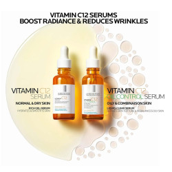سيروم لا روش بوزيه فيتامين C12 النقي لتجديد البشرة La Roche-Posay Pure Vitamin C12 Serum