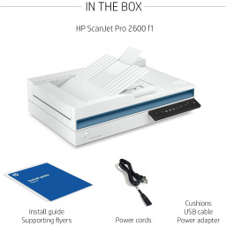 ماسح ضوئي مستندات ومسطح HP ScanJet Pro 2600 f1 A4 مزدوج الوجه HP ScanJet Pro 2600 f1 A4 Duplex Document & Flatbed Scanner – Up to 25 ppm, 600 dpi ADF & 1200 dpi Flatbed, 60-Sheet ADF