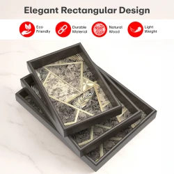 طقم صواني "مودرن" خشب : Modern Wooden Tray Set.