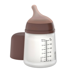 رضاعة ZERO ZERO بحلمة ذات تدفق بطيء داكن اللون S BREASTFEEDING BOTT 180ML SS DEEP L3