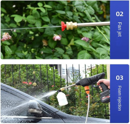 مسدس غسيل ضغط عالي لاسلكي 48 فولت من  (فارة غسيل). 48V Cordless High Pressure Washer Gun (Washing Machine).