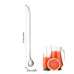 قصبة ستيل متعددة الاستخدام 2 في 1 (قصبة + ملعقة) 2 in 1 Stainless Steel Straw with Spoon