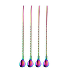 قصبة ستيل متعددة الاستخدام 2 في 1 (قصبة + ملعقة) 2 in 1 Stainless Steel Straw with Spoon