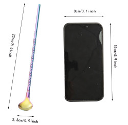 قصبة ستيل متعددة الاستخدام 2 في 1 (قصبة + ملعقة) 2 in 1 Stainless Steel Straw with Spoon