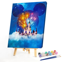 لوحة ديزني رسم بالأرقام أكريليك 50×40 سم Disney Paint by Numbers Acrylic Painting 50x40cm
