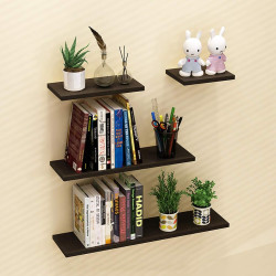 رف خشبي جداري عائم 40 سم Wooden Floating Wall Shelf 40 cm