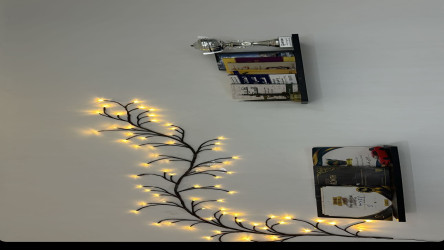 رف خشبي جداري عائم 40 سم Wooden Floating Wall Shelf 40 cm