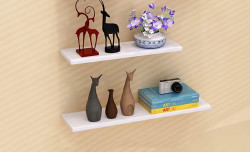 رف خشبي جداري عائم 60 سم Wooden Floating Wall Shelf 60 cm