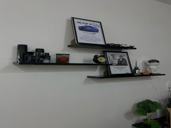 رف خشبي جداري عائم 70 سم Wooden Floating Wall Shelf 70 cm