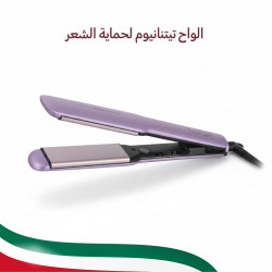 كاوية شعر تيتانيوم ايطالي سوبر ماكس مع علبتين كيراتين حرارة 1588 Italian Titanium Hair Straightener