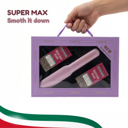 كاوية شعر تيتانيوم ايطالي سوبر ماكس مع علبتين كيراتين حرارة 1588 Italian Titanium Hair Straightener