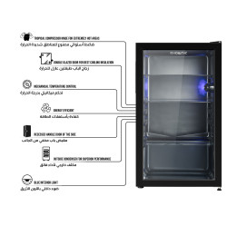 ثلاجة عارضة فندقية باب  زجاج BEVERAGE COOLER – BLACK