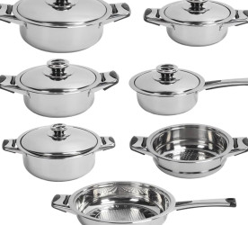 طقم قدور وأواني طبخ ستانلس ستيل فاخر مع ملحقات مطبخ – مجموعة متكاملة 7 قطع Premium Stainless Steel Cookware Set with Kitchen Accessories – Complete Collection
