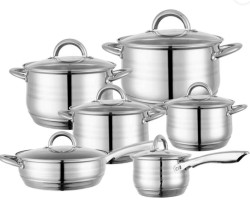 طقم قدور وأواني طبخ ستانلس ستيل فاخر مع ملحقات مطبخ – مجموعة متكاملة 7 قطع Premium Stainless Steel Cookware Set with Kitchen Accessories – Complete Collection