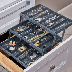 منظم رفوف للمكياج و المجوهرات والقرطاسية و الادوات المكتبية قابل للتكبير و التصغير Folding storage box