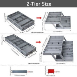 منظم رفوف للمكياج و المجوهرات والقرطاسية و الادوات المكتبية قابل للتكبير و التصغير Folding storage box