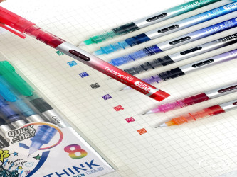 سيت 8 قلم ملون Deli Roller Pen think