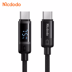 كابل الشحن السريع Mcdodo USB-C إلى USB-C 602 مع شاشة عرض مستوى البطارية Mcdodo USB-C to USB-C 602 Fast Charging Cable with Battery Level Display