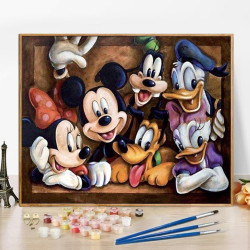 لوحة تلوين بالأرقام ميكي ماوس 50×40 سم للرسم والاسترخاء Mickey Mouse coloring board by numbers 50x40cm for drawing and relaxation