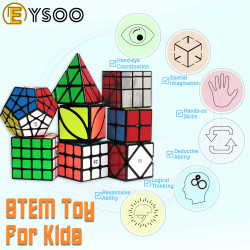 مجموعة مكعبات روبيك سحرية 8 قطع لتحفيز الذكاء للأطفال والكبار 8-piece Magic Rubik's Cube Set to stimulate intelligence in children and adults