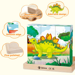 مكعب جاباس الخشبي أحجية مونتيسوري ثلاثية الأبعاد لتعليم الحيوانات للأطفال Jabbas Wooden Cube, a 3D Montessori Animals Learning Puzzle for Children