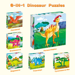 مكعب جاباس الخشبي أحجية مونتيسوري ثلاثية الأبعاد لتعليم الحيوانات للأطفال Jabbas Wooden Cube, a 3D Montessori Animals Learning Puzzle for Children