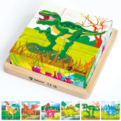 مكعب جاباس الخشبي أحجية مونتيسوري ثلاثية الأبعاد لتعليم الحيوانات للأطفال Jabbas Wooden Cube, a 3D Montessori Animals Learning Puzzle for Children