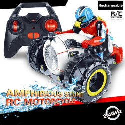 سيارة فلايتك برمائية تحكم عن بعد رباعية الدفع مع إضاءة LED Flytec Amphibious Remote Control 4x4 Car with LED Lights