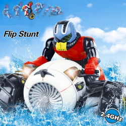 سيارة فلايتك برمائية تحكم عن بعد رباعية الدفع مع إضاءة LED Flytec Amphibious Remote Control 4x4 Car with LED Lights