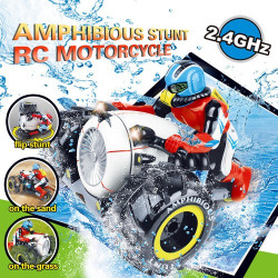 سيارة فلايتك برمائية تحكم عن بعد رباعية الدفع مع إضاءة LED Flytec Amphibious Remote Control 4x4 Car with LED Lights