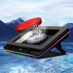 لوح تبريد لابتوب RGB بسرعة 2600 دورة/دقيقة IETS GT600V2 IETS GT600V2 2600 RPM RGB Laptop Cooling Pad
