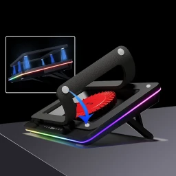 لوح تبريد لابتوب RGB بسرعة 2600 دورة/دقيقة IETS GT600V2 IETS GT600V2 2600 RPM RGB Laptop Cooling Pad