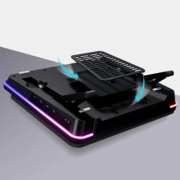 لوح تبريد لابتوب RGB بسرعة 2600 دورة/دقيقة IETS GT600V2 IETS GT600V2 2600 RPM RGB Laptop Cooling Pad