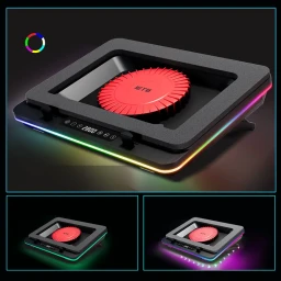لوح تبريد لابتوب RGB بسرعة 2600 دورة/دقيقة IETS GT600V2 IETS GT600V2 2600 RPM RGB Laptop Cooling Pad