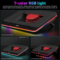 لوح تبريد لابتوب RGB بسرعة 5000 دورة/دقيقة IETS GT500V2 IETS GT500V2 5000 RPM RGB Laptop Cooling Pad