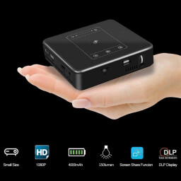 جهاز عرض ذكي محمول يعمل بالبطارية بتقنية DLP فائق الوضوح 1080 بكسل DLP Smart Portable Battery Projector Ultra HD 1080P