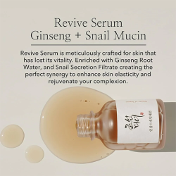 سيت سيروم بالجينسنغ بخلاصة الحلزون + تونر ماء الجينسنغ Ginseng Essence Water+ Revive Serum Set