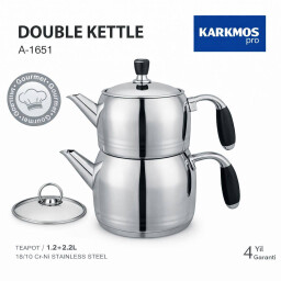 إبريق شاي مزدوج كوركماز برو Korkmaz Pro Double Kettle