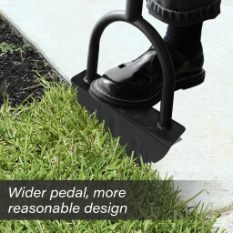 أداة تقليم حواف العشب بنصف قمر مع رأس مسنن ومرفقات Half-moon lawn trimmer with serrated head and attachments