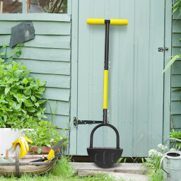 أداة تقليم حواف العشب بنصف قمر مع رأس مسنن ومرفقات Half-moon lawn trimmer with serrated head and attachments