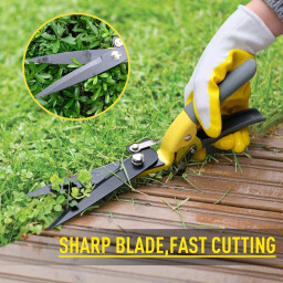 أداة تقليم حواف العشب بنصف قمر مع رأس مسنن ومرفقات Half-moon lawn trimmer with serrated head and attachments