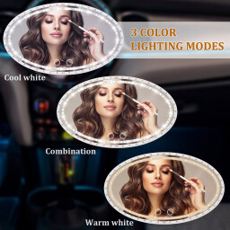 مرآة فانيتي جيفاوا للسيارة LED قابلة لإعادة الشحن مع 3 أوضاع إضاءة Givawa LED car vanity mirror, rechargeable, with 3 lighting modes