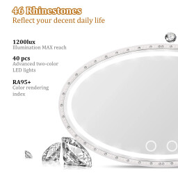 مرآة فانيتي جيفاوا للسيارة LED قابلة لإعادة الشحن مع 3 أوضاع إضاءة Givawa LED car vanity mirror, rechargeable, with 3 lighting modes