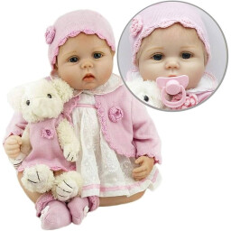دمية واقعية سيليكون مع شعر مزروع وملحقات هدية Realistic silicone doll with implanted hair and accessories - Gift