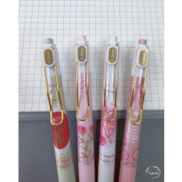 سيت اقلام جل Set of pens ,Butterfly & Rose