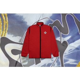 جاكيت رجالي بأكمام قابلة للفصل أحمر من بوما × بيركس آند ميني Puma x Perks and Mini Zip-Off Jacket - Red