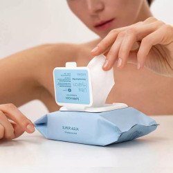 مناديل ميشا سوبر أكوا الترا هيالرون المنظفة بالماء (تنظيف فائق وترطيب) Super Aqua Ultra Hyalron Cleansing Water Wipes