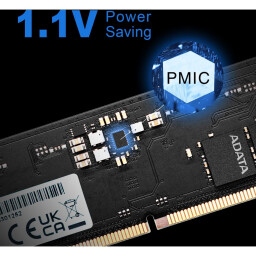 وحدة ذاكرة ADATA DDR5-5600 U-DIMM - 16 جيجابايت (1× 16 جيجابايت) –  ذاكرة DIMM غير مخزنة 288 دبوسًا ADATA DDR5-5600 U-DIMM Memory Module - 16GB (1x 16GB) – 5600 MT/s, 1.1 V, On-Die ECC, 288-Pin Unbuffered DIMM