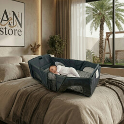 سرير طفل سفري محمول قابل للطي – تصميم جنطة خفيف وآمن Portable Foldable Baby Travel Bed – Bag Style Lightweight Design